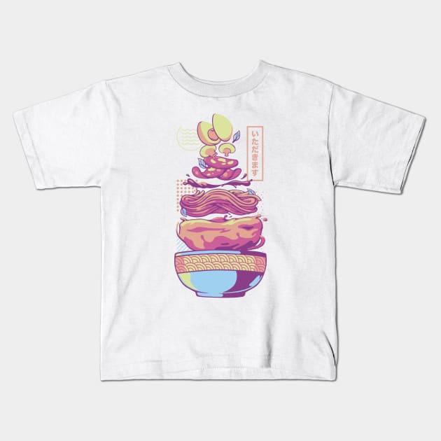 Neon Core Noodles Ramen by Tobe Fonseca Kids T-Shirt by Tobe_Fonseca